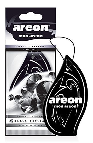 AREON MON MA23 Long Lasting Paper Hanging Ornaments for Car or Home Hanging Best Car Air Freshener Black Crystal Scent 12 Pack