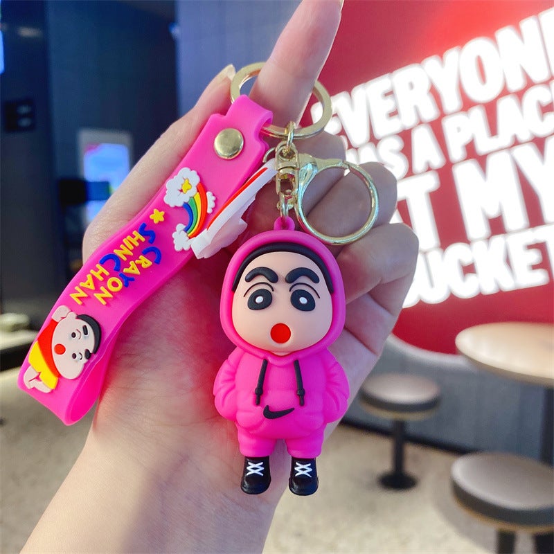 Cartoon cute crayon Xiaoxin doll keychain epoxy car key case bag pendant doll machine gift wholesale Sweater Xiaoxin