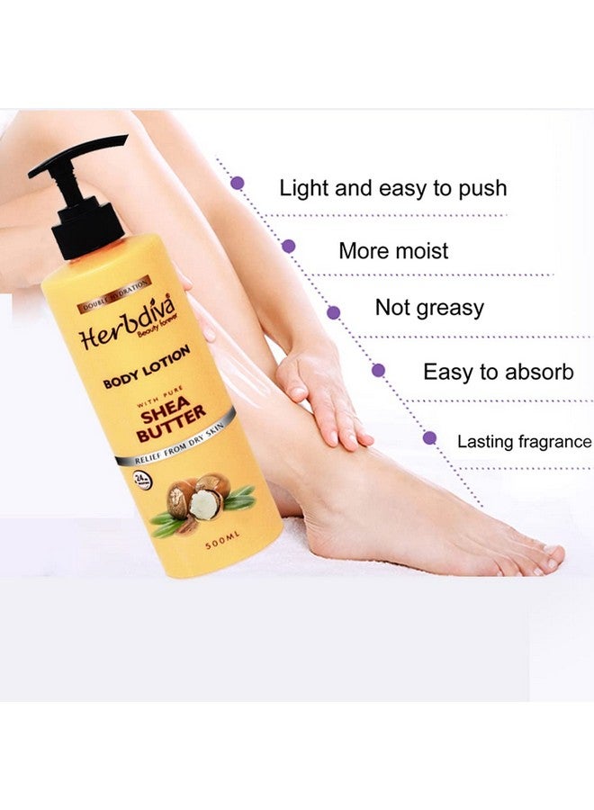 Herbdiva Shea Butter Body Lotion 500Ml | Double Hydration, Enriched With Shea Butter, Relief From Dry Skin - Image 3