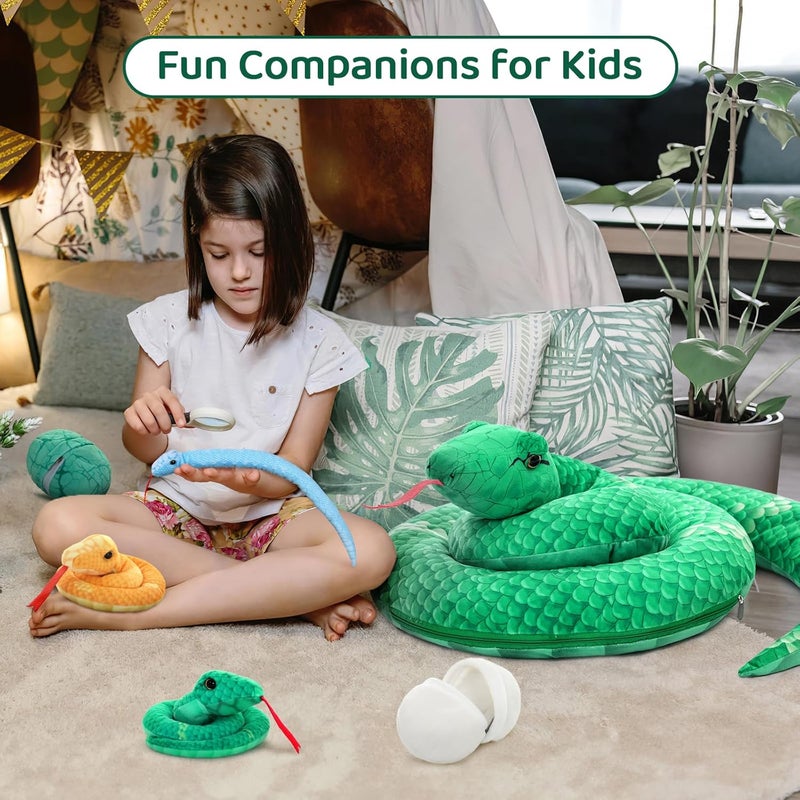 MorisMos Giant Snake Soft Toy Large with Babies in Eggs, 140cm Long Anaconda Snakes Teddy Stuffed Animal Plush Toys Cuddly Lifelike, Present for Boys Girls Kids Christmas Birthday Party Decorations - Image 5