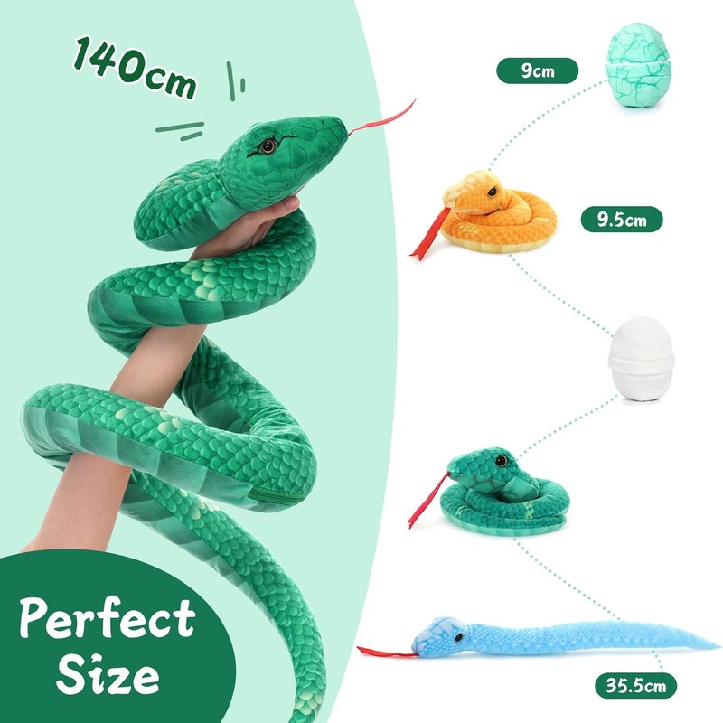 MorisMos Giant Snake Soft Toy Large with Babies in Eggs, 140cm Long Anaconda Snakes Teddy Stuffed Animal Plush Toys Cuddly Lifelike, Present for Boys Girls Kids Christmas Birthday Party Decorations - Image 4