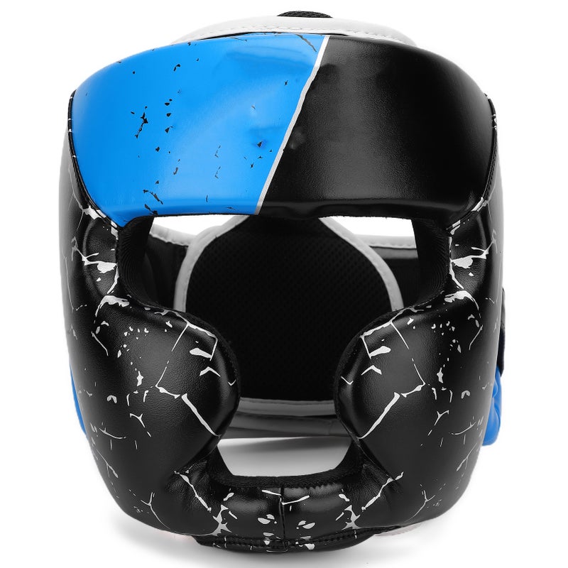 Kids Boxing Helmet Pu Leather Breathable Liner Full Face Coverage Kids Boxing Headgear - Adjustable Nylon Belt Mma Face Head Protector Helmet for Youth Boxing Training - Image 5