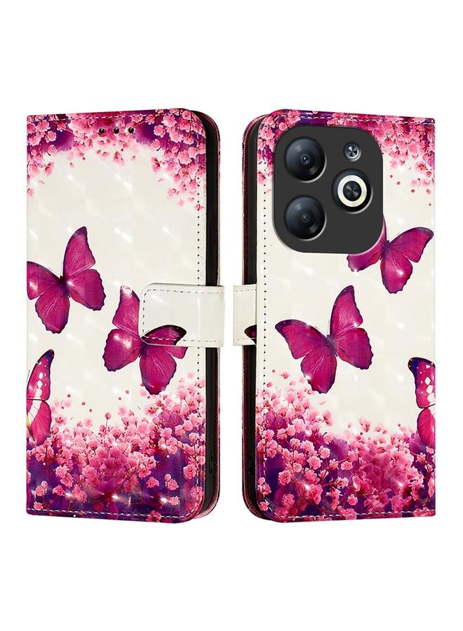 اس-توب جراب لهاتف Infinix Smart 8، جراب جلدي أفقي قابل للطي برسومات ثلاثية الأبعاد - Image 2