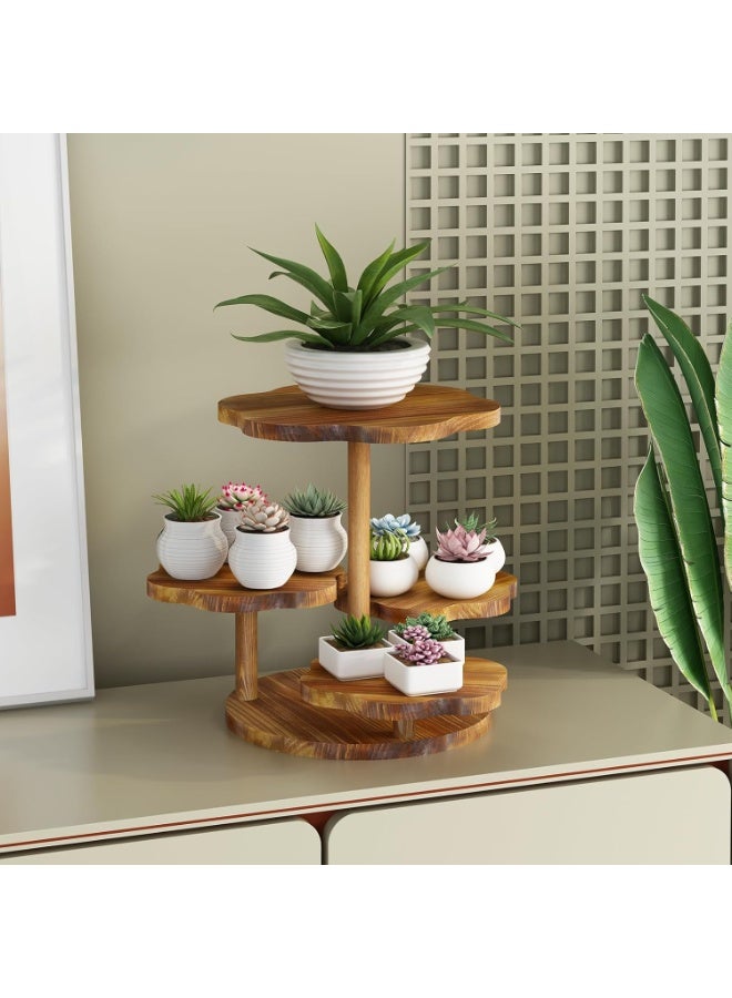 Arabest 4 Tier Flower Shape Cupcake Stand,Wood Cupcake Tower Stand for 24 Cupcakes,Cupcake Holder Tiered Tray Stand,Cake and Cupcake Stand Combo Perfect for Wedding/Tea Party/Baby Shower Birthday - Image 2