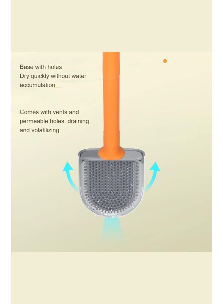 ايدا فرشاة تنظيف المرحاض من السيليكون مع حامل – تصميم صحي ومرن لتنظيف الحمام - Image 5