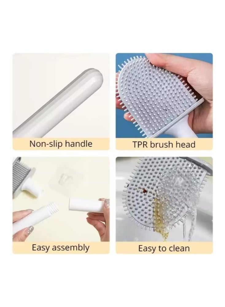 ايدا فرشاة تنظيف المرحاض من السيليكون مع حامل – تصميم صحي ومرن لتنظيف الحمام - Image 2