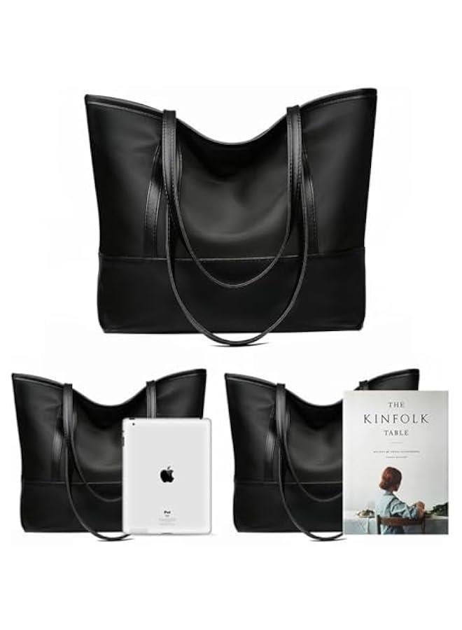 HOOKOR Women Tote Bags Top Handle Satchel Handbags PU Faux Leather Tote Bag l Shoulder Purse - Image 3