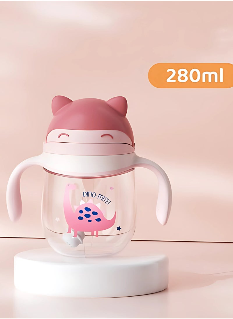 Twisoo Twisoo Baby Sippy Cup – Dual-Purpose Baby Drinking Cup for Water BPA-Free, Juice, & Milk. Spill-Proof Design with Easy-Grip Handles, Leak-Resistant Lid, 280ml Capacity for Toddlers ( Pink )  - Image 4