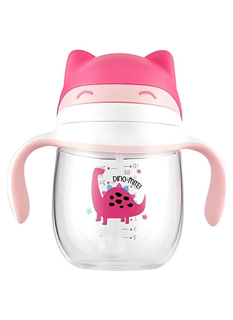 Twisoo Twisoo Baby Sippy Cup – Dual-Purpose Baby Drinking Cup for Water BPA-Free, Juice, & Milk. Spill-Proof Design with Easy-Grip Handles, Leak-Resistant Lid, 280ml Capacity for Toddlers ( Pink )  - Image 1