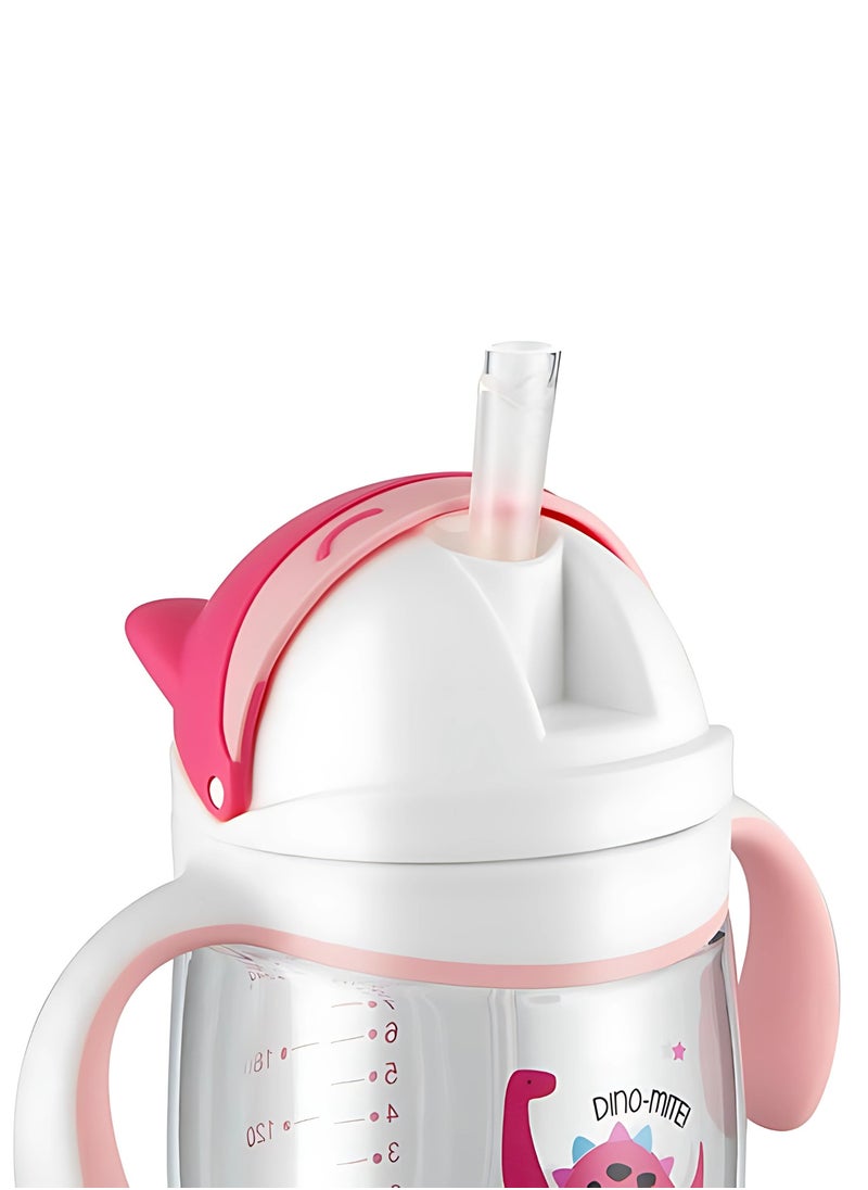 Twisoo Twisoo Baby Sippy Cup – Dual-Purpose Baby Drinking Cup for Water BPA-Free, Juice, & Milk. Spill-Proof Design with Easy-Grip Handles, Leak-Resistant Lid, 280ml Capacity for Toddlers ( Pink )  - Image 2