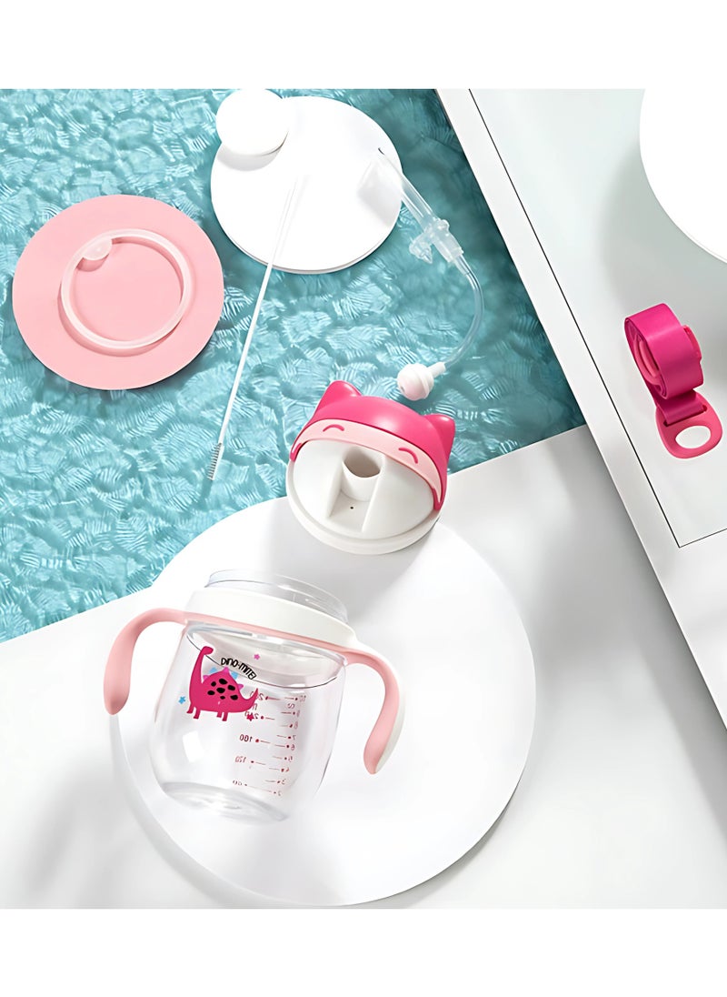 Twisoo Twisoo Baby Sippy Cup – Dual-Purpose Baby Drinking Cup for Water BPA-Free, Juice, & Milk. Spill-Proof Design with Easy-Grip Handles, Leak-Resistant Lid, 280ml Capacity for Toddlers ( Pink )  - Image 5