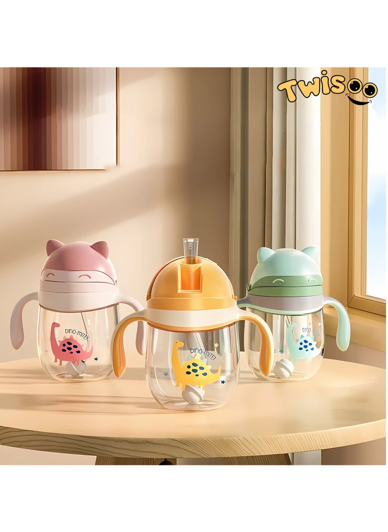 Twisoo - Twisoo Baby Sippy Cup – Dual-Purpose Baby Drinking Cup for Water BPA-Free, Juice, & Milk. Spill-Proof Design with Easy-Grip Handles, Leak-Resistant Lid, 280ml Capacity for Toddlers ( Pink ) - Image 1