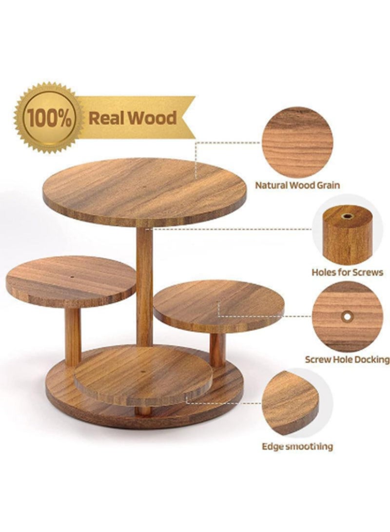 4-Tier Wooden Cupcake Stand Display, Cup Cake Tower Stand Holder, Cake Stands for Party, Birthdays, Weddings, Baby Showers, Holiday Decor,50 Cupcake Capacity - Image 4