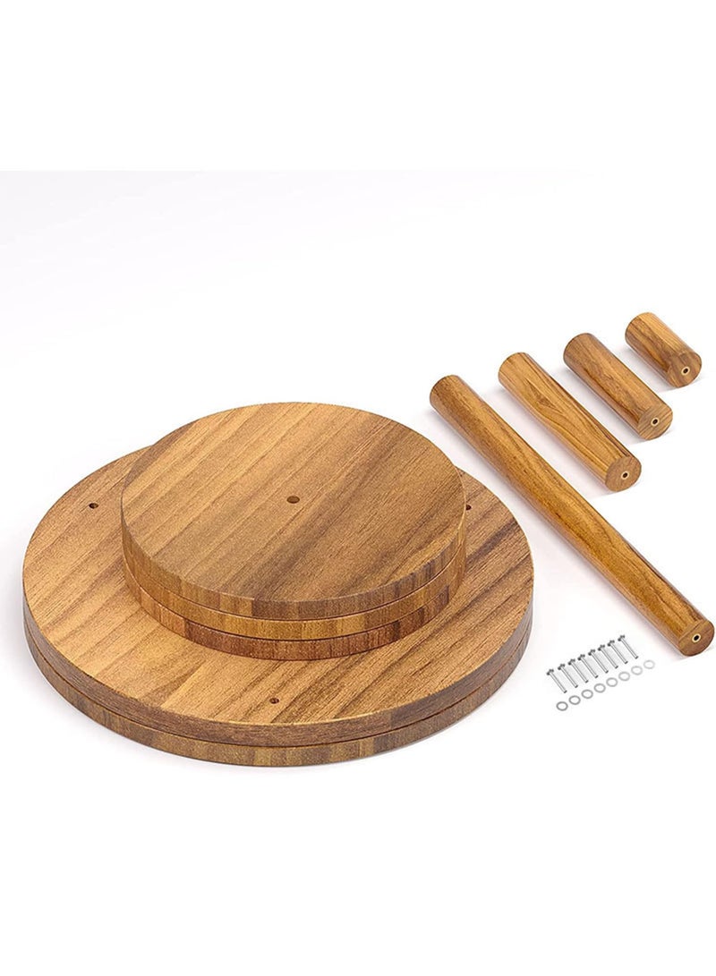 4-Tier Wooden Cupcake Stand Display, Cup Cake Tower Stand Holder, Cake Stands for Party, Birthdays, Weddings, Baby Showers, Holiday Decor,50 Cupcake Capacity - Image 3
