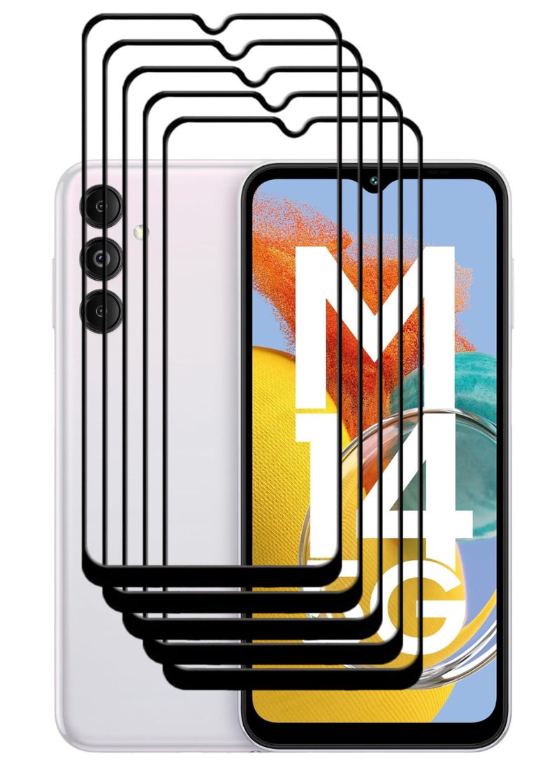 ACLIX 5 Pieces Antistatic ESD Dustproof Premium Quality High Definition Tempered Glass Screen Protector Designed For Samsung Galaxy M14 - Image 1