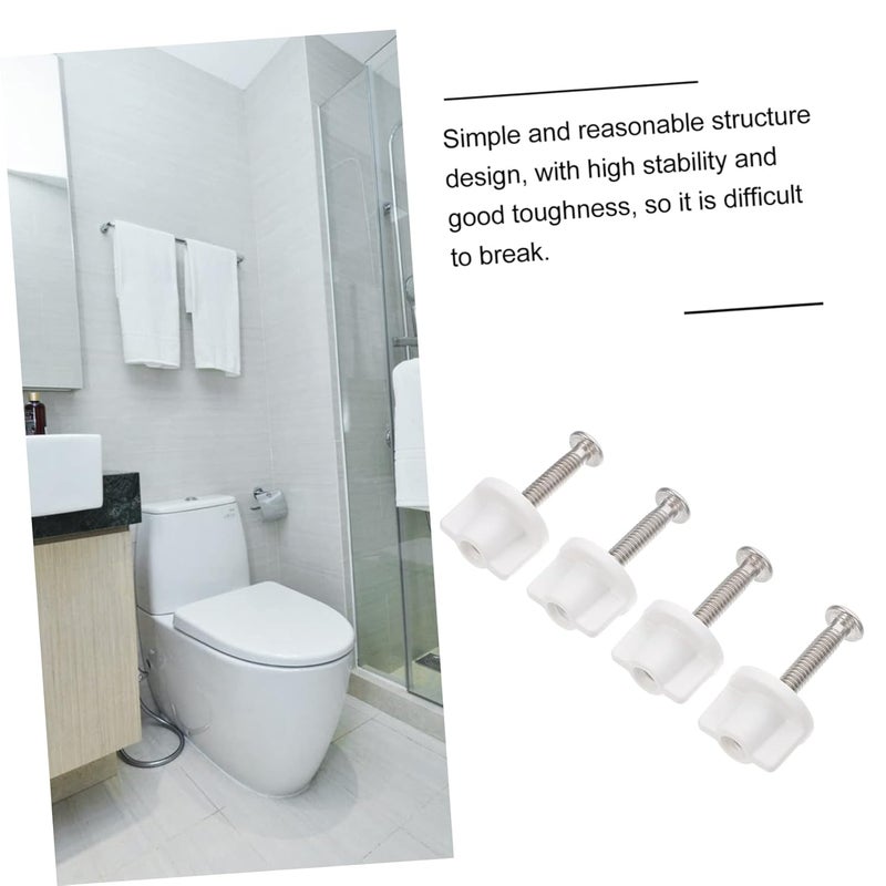 4 Pcs Stainless Steel Toilet Seat Bolts Hand-Tightened Fixing Screws for Toilet Seat Replacement Compatible - Image 3
