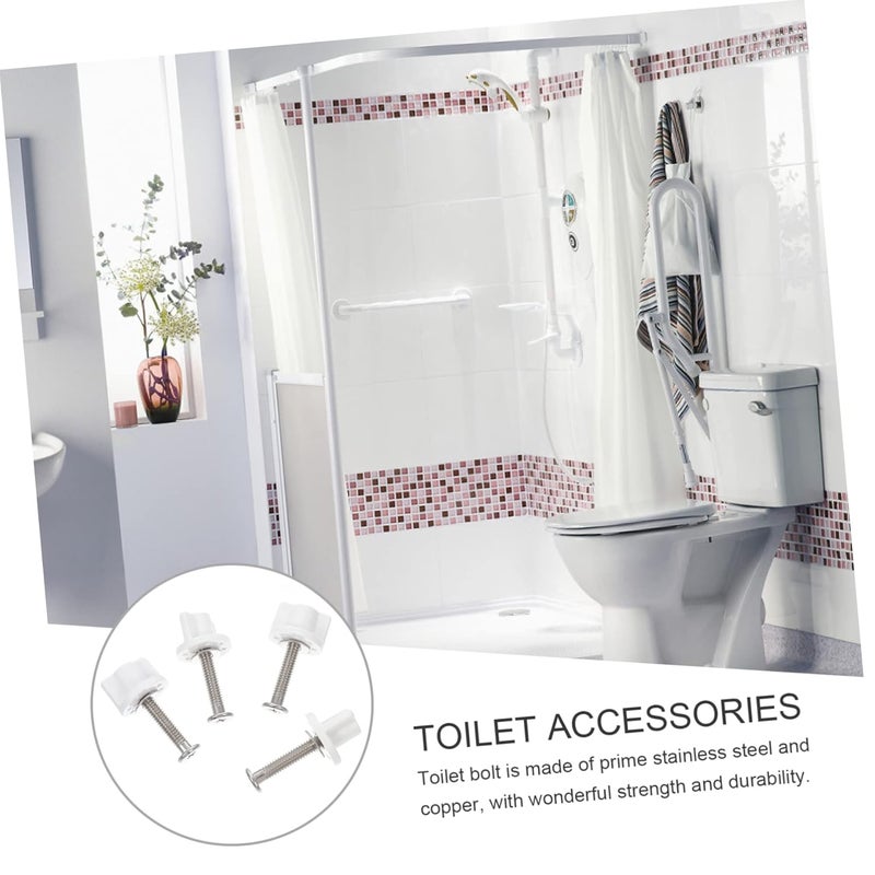 4 Pcs Stainless Steel Toilet Seat Bolts Hand-Tightened Fixing Screws for Toilet Seat Replacement Compatible - Image 5