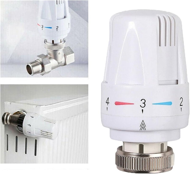 White Automatic Thermostatic Radiator Valve Adjustable Temperature Controller For Water Floor Heating - Image 1