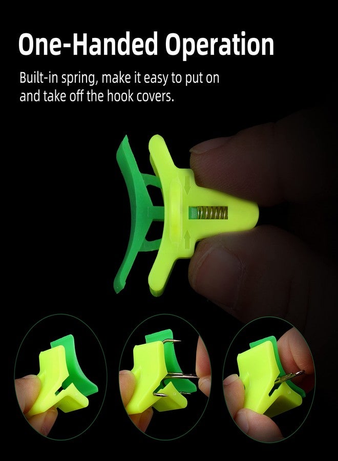 RUNCL Fishing Hook Safety Covers, Hook Bonnets, Treble Hook Guards - Spring Design, One Size Fits Most, Hollow Construction, Tangles Free, Protective Solution - Fishing Hook Caps (Pack of 50) - Image 3