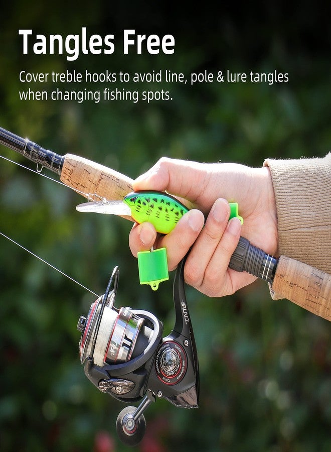 RUNCL Fishing Hook Safety Covers, Hook Bonnets, Treble Hook Guards - Spring Design, One Size Fits Most, Hollow Construction, Tangles Free, Protective Solution - Fishing Hook Caps (Pack of 50) - Image 5