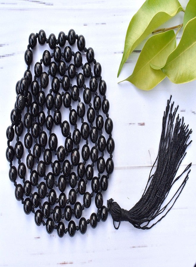 Pyramid Tatva Mala Knotted - Black Tourmaline 42 inch String 108 Beads Size - 8 mm Natural Healing crystal Stone (Black tourmaline) - Image 1