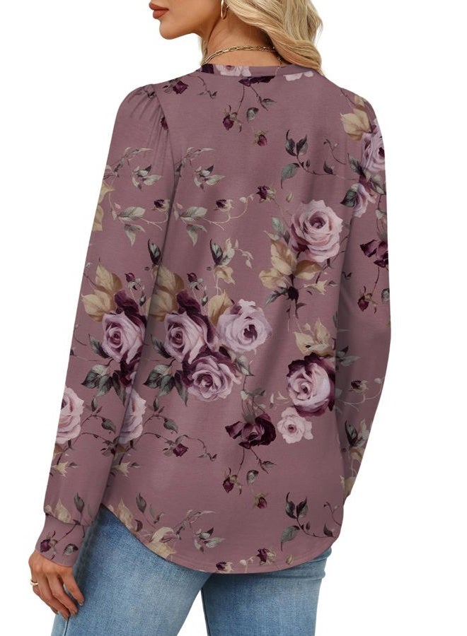Alaroo Womens Long Sleeve Shirts 2025 Fall Tunic Tops Crewneck Blouses Print, Print 39, S - Image 5