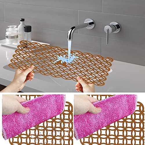 E-Retailer® Waterproof PVC Refrigerator Drawer Mats/Multipurpose Mats/Fridge Mats Set of 4 Pcs (Color-Jali Brown, Size-17.5x12 Inches) - Image 4