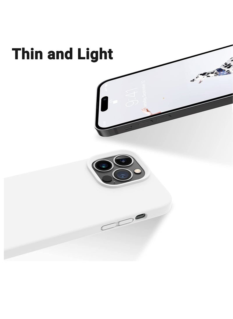 ELTRAZONE Designed for iPhone 14 Pro Max Case, Silicone Shockproof Slim Thin Phone Case for iPhone 14 Pro Max 6.7 inch (White)  - Image 4