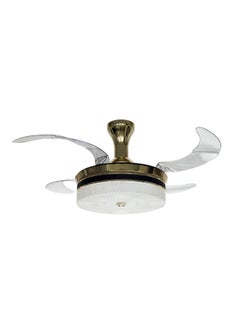 DANUBE HOME Danube Home Baku LED Ceiling Fan With Remote Control For Living Room, Bed Room| 6 Wind Speed Noiseless Fan| 3000-6000K Dimmable LED Light|L50xW50cm, Iron/Copper Frame - Gold Finish (1 Year Warranty) 