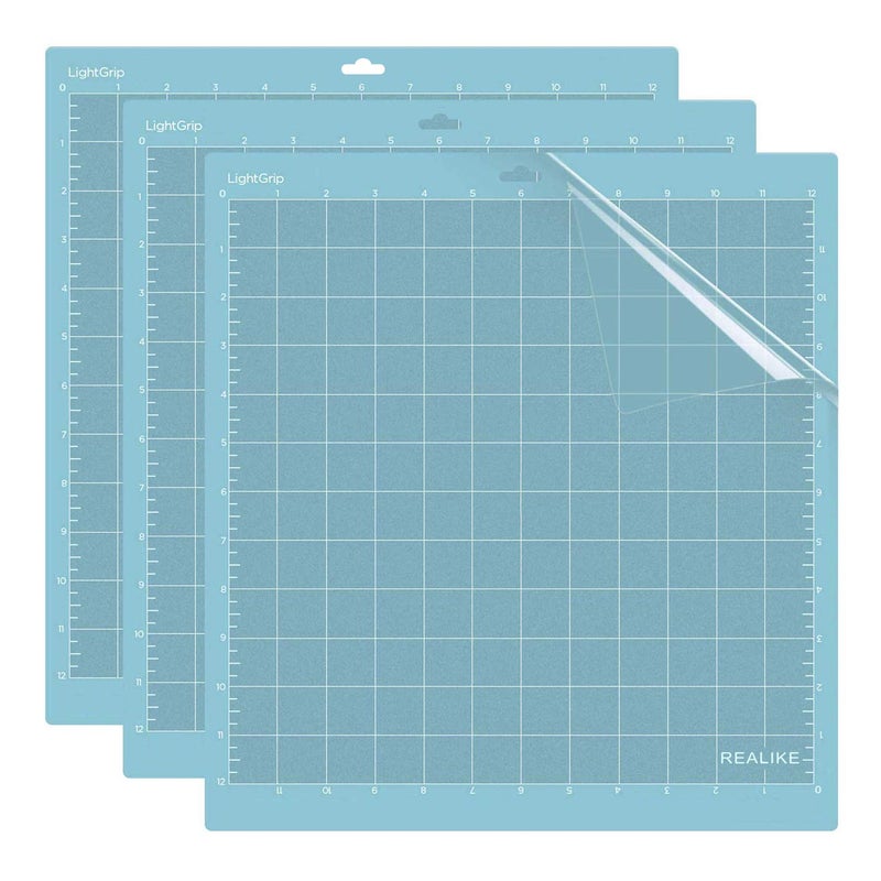 REALIKE 12X12 Lightgrip Cutting Mats for Silhouette Cameo 5/4/3/2/1(3 Mats) Gridded Adhesive Non-Slip Cut Mat for Crafts, Quilting, Sewing, Scrapbooking and All Arts - Image 1