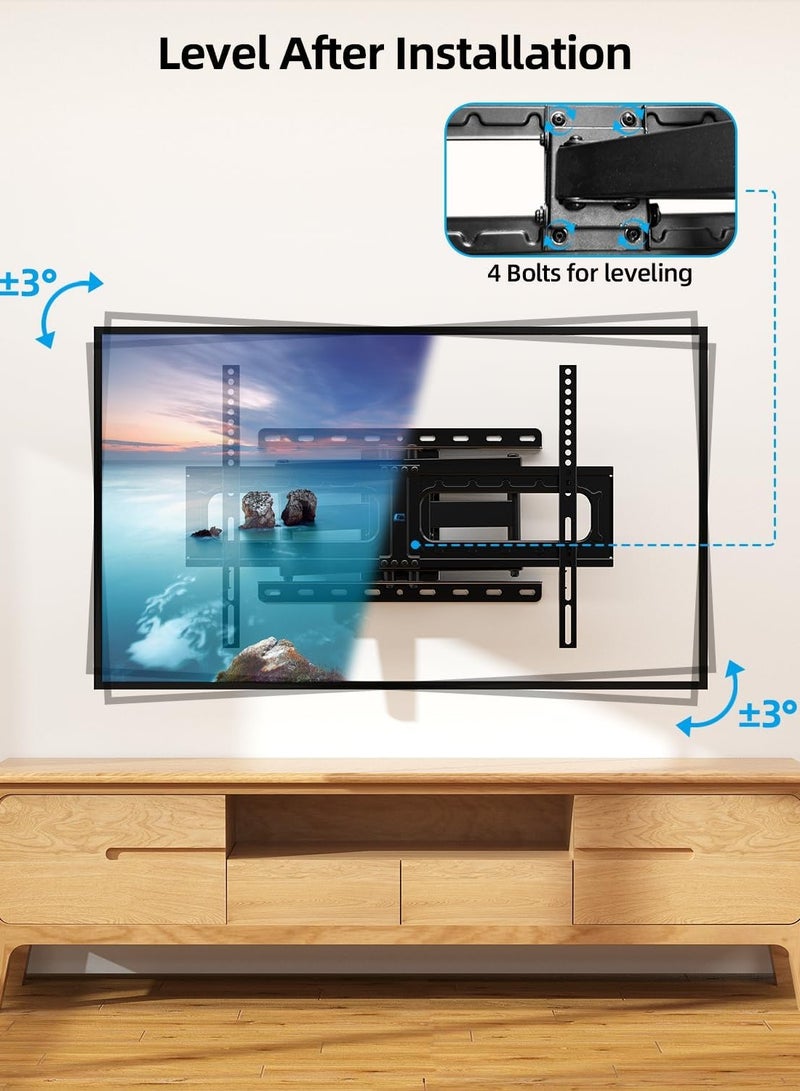 JAJEEK Swivel TV Wall Mount for 32-75 Inch TVs – Full Motion TV Mount with ±60° Swivel, 5°/-15° Tilt – Max VESA 600x400mm, Load Capacity 132lbs/60kg, 15.2"/38.6cm Adjustable Reach – Secure and Flexible Mounting Solution for Living Room, Home Theater & More - Image 3