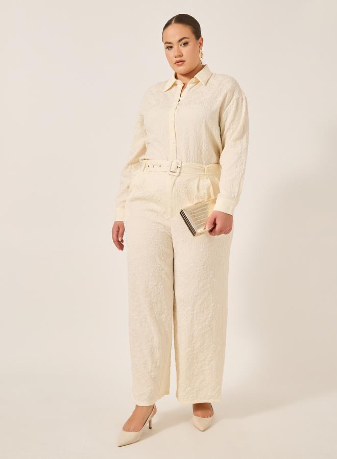 Styli Plus Size Wide Leg Pants with Drawstring  - Image 1