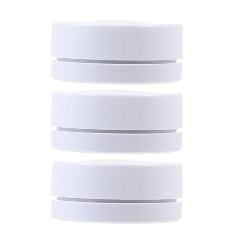 Dual Layer White Cosmetic Jars 3pcs With Aluminum Tray For Travel Storage - Image 2