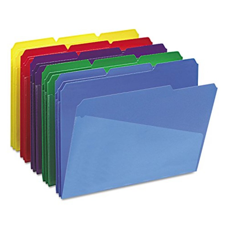 Poly File Folders with Pockets, Set of 30 Plastic Folders for Documents, 1/3-Cut Tabs, File Folders Letter Size, Assorted Primary Colors, Office Supplies, School Supplies 10540 - Image 4