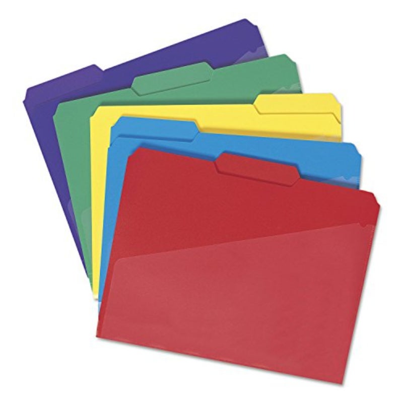 Poly File Folders with Pockets, Set of 30 Plastic Folders for Documents, 1/3-Cut Tabs, File Folders Letter Size, Assorted Primary Colors, Office Supplies, School Supplies 10540 - Image 3