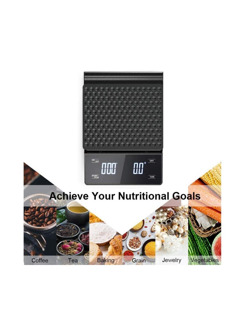 Dubkart Coffee Scale with Timer 3kg/0.1g High Precision Pour Over Drip Espresso Scale with Back-Lit LED Display (Batteries Not Included) - Image 4