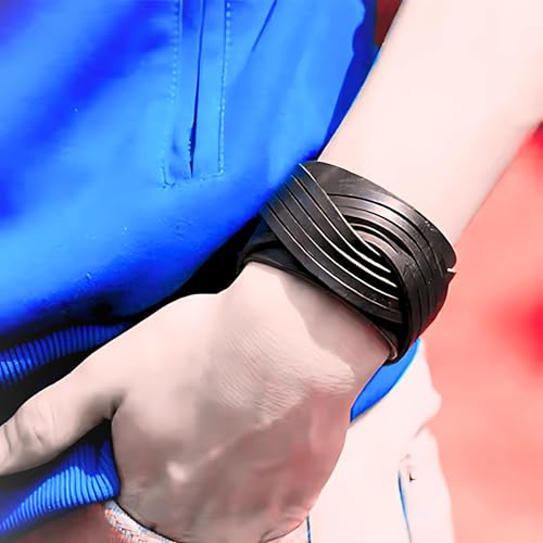 THE MEN THING TWISTBOUND BLACK - Genuine Braided Leather Bracelet Set for Men & Boys (8 inch) - Image 2