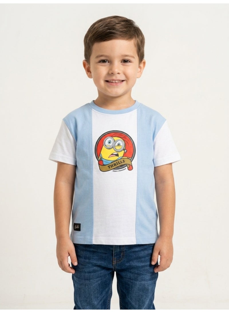 Minions Toddler Boys Color Block Graphic Print T-Shirt - Image 2
