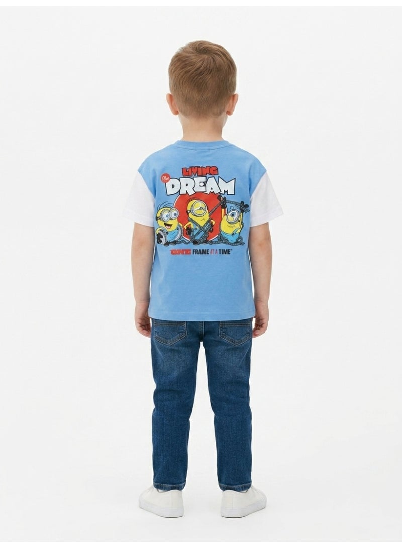 Minions Toddler Boys Color Block Graphic Print T-Shirt - Image 4
