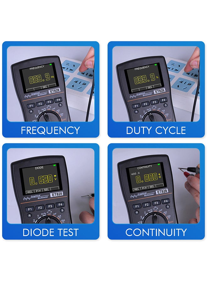 Generic - ET828 Intelligent Graphical Digital Oscilloscope Multimeter 2 in 1 with 2.4 Inches Color Screen 1MHz Bandwidth 2.5Msps Sampling Rate - Image 1