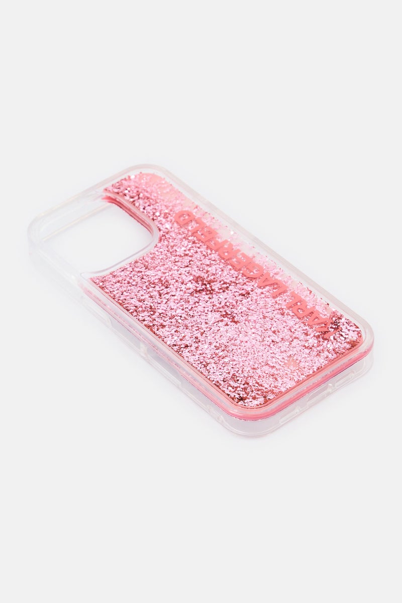 Karl Lagerfeld iPhone 16 Pro Liquid Glitter Protective Case, Pink - Image 4