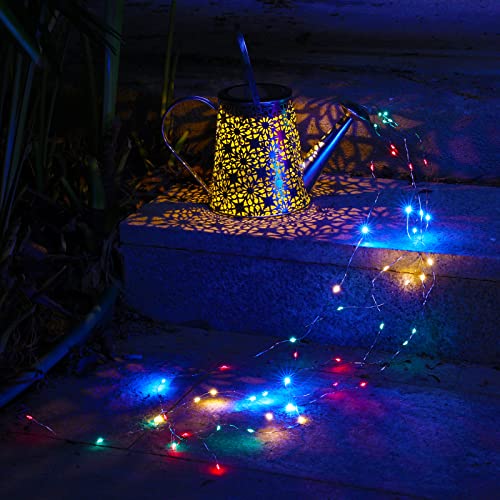 VOOKRY Solar Watering Can Lights, Outdoor Large Hanging Lantern Waterproof, Multicolor Retro Metal Solar Lights for Patio Yard Porch Lawn Garden Christmas Decor Gifts for Mom Women Grandma Birthday - Image 5