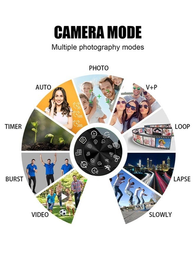 XiuWoo 64MP Digital Camera, 4K Vlogging Camera, 64GB SD Card, 2 Batteries,Auto Focus Camera with Zoom, Compact Small Camera with 3 Inch Flip Screen, Small Camera for Boys Girls, for Photography Video - Image 5