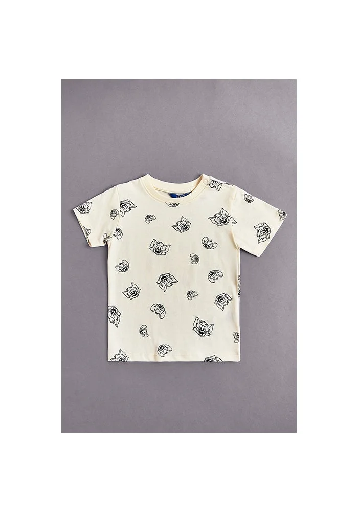 R&b 2 Pack Tom & Jerry Printed T-Shirts with Crew Neck and Shorts Sleeves