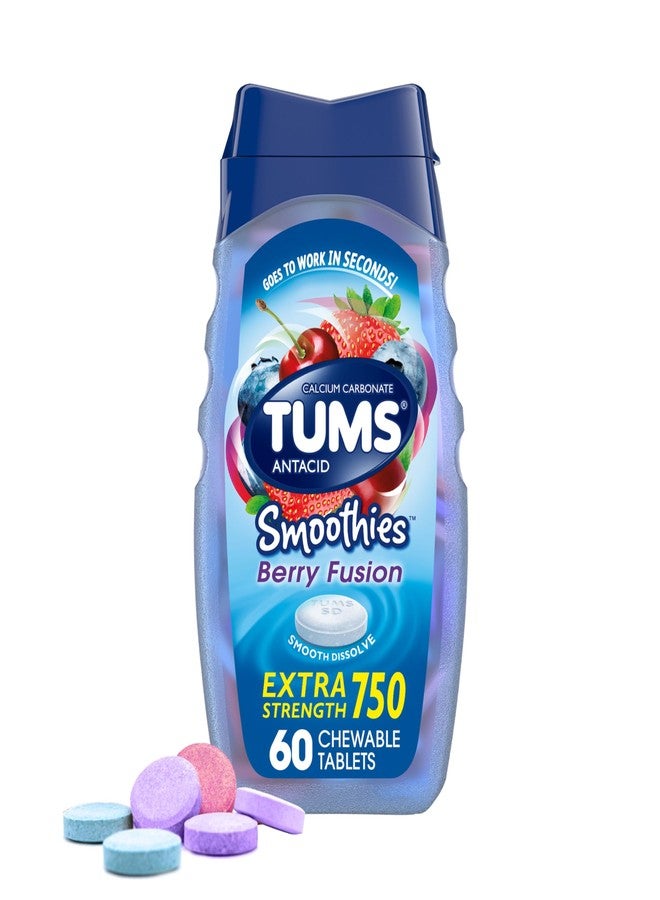 TUMS Antacid Smoothies Berry Fusion Tablets 60 Count - Image 1