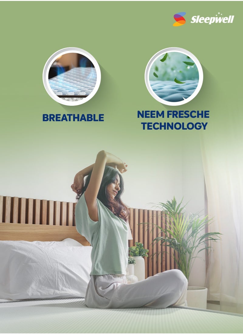 Sleepwell - Sleepwell Utsav Comfort Regular Mattress | Quiltec & Resitec (HR) Foam | Soft-Top Feel | Neem Fresche Technology | | Comfort & Support | Queen Size | (200L X 150W X 17.5H cm) | 2 Yrs Warranty - Image 1