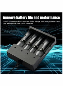Y&D 18650 Battery Charger, 3.7V 4 Bay Li-ion Charger for Rechargeable Lithium Batteries 26650 21700 10400 14500 16340 16650 18500 (Only USB Charger)  - Image 5