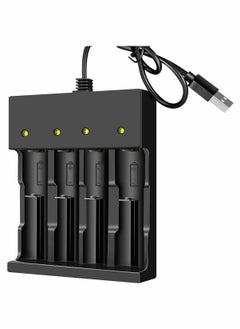 Y&D 18650 Battery Charger, 3.7V 4 Bay Li-ion Charger for Rechargeable Lithium Batteries 26650 21700 10400 14500 16340 16650 18500 (Only USB Charger)  - Image 1
