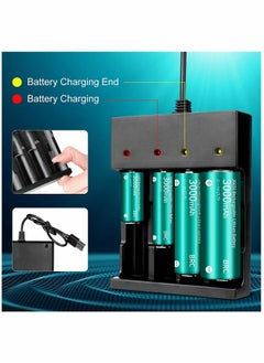 Y&D 18650 Battery Charger, 3.7V 4 Bay Li-ion Charger for Rechargeable Lithium Batteries 26650 21700 10400 14500 16340 16650 18500 (Only USB Charger)  - Image 4