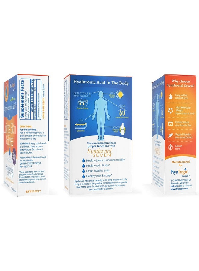 Hyalogic Liquid Synthovial Seven - Oral Hyaluronic Acid Supplement 1oz with Bonus Lip Balm HA Stick - Skin, Body and Lip Hydration - Image 2
